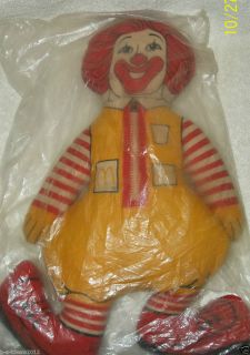 Ronald McDonald Cloth Rag Doll 16 Vintage Late 1960s Early 1970s 