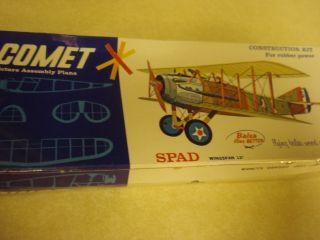 Comet Spad Balsa Wood Scale Model Airplane Kit Factory SEALED