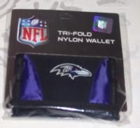 Baltimore Ravens Crest NFL Tri Fold Nylon Black Wallet