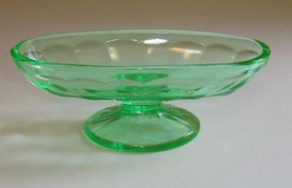 Vintage Green Depression Glass Banana Split Dish Bowl