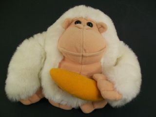   Carousel by Guy 7 White Ape Monkey w/ Banana Plush Stuffed Animal