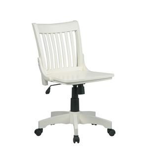 Deluxe Armless Wood Bankers Chair with Wood Seat