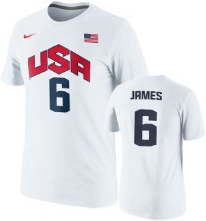   Nike White Team USA Basketball 2012 Olympics Name and Number T Shirt