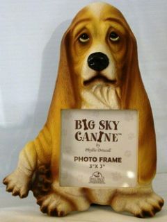 New Basset Hound Resin Photo Frame Big Sky Canine by Phyllis Driscoll 