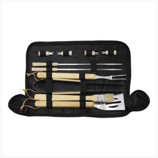 10 PC Outdoor Chef BBQ Grill Tools Utensil Gift Set New