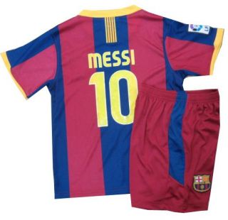 Barcelona Home Messi Kids Youth Soccer Jersey Kit