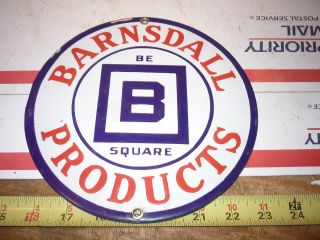 OLD ANTIQUE BARNSDALL OIL PRODUCTS PORCELAIN GAS STATION SIGN