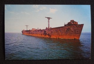  SHIP in Cape Cod Bay Old Rusty Hull Eastham MA Barnstable Co PC