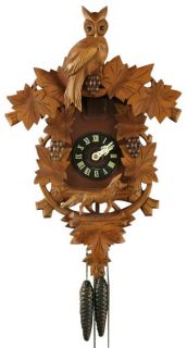 Vintage German Black Forest Cuckoo Clock Deer Horn Guns