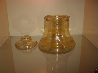 Bartlett Collins Amber Carnival Glass Liberty Bell Jar