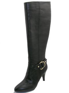   Black Genuine Leather Fashion Knee High Dressy Boots Bartley