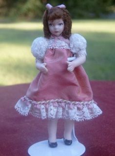 Dollhouse Miniature Beautiful Victorian Girl in Pink