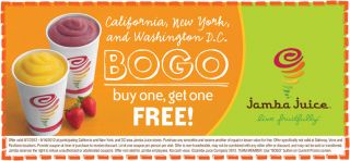Jamba Juice   2012 End of Summer (Buy One Get One)   coupons, smoothie 