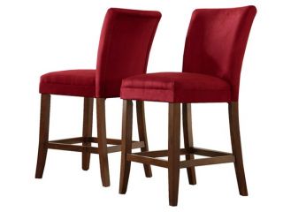 Homelegance 24 Cranberry Microfiber Parson Stool   Set of 2