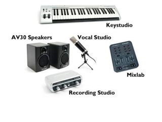 audio keystudio 49 keyboard with accessories