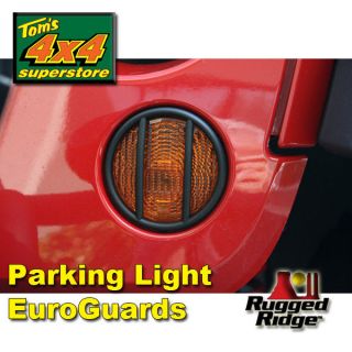   JK Front Parking Light Euro Guards Wrangler 2007 2012, Pairs Metal