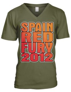 Spain Red Fury 2012 Euro Cup Champ World Cup Soccer Olympics Mens V 