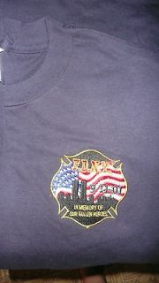 fdny september 11 2001 memorial navy t shirt size 2xl