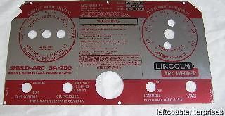 LINCOLN Electric Arc Welder SA 200 163 Red/Aluminum Face Plate, L 