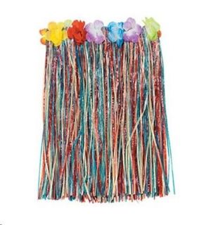 Lot 3 MULTI COLOR FLORAL GRASS LUAU PARTY HULA SKIRTS   Kids Sizes