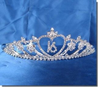 Sweet 16 Birthday Princess Party Prom Crown Crystal Tiara 5113S6