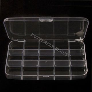 clear plastic nail art tip storage box case tool x010