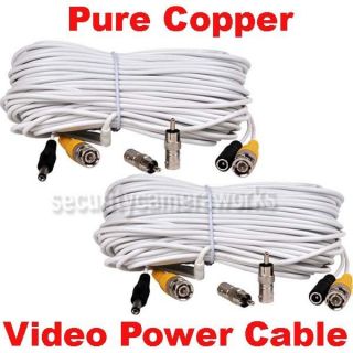 100ft Video Power Cable CCTV Security Camera DVR BNC Wire Cord 
