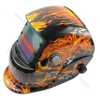 Auto Flame Skull Darkening Arc Mig Tig Solar Welding Grinding Helmet 