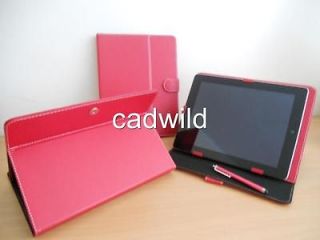 RED PU LEATHER CASE & STAND FOR SUMVISION TITAN TABLET 9.7 INCH & PEN
