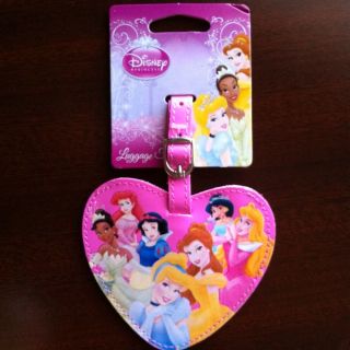 disney princess luggage tag heart shaped new with tags returns 