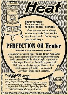 1907 Ad Standard Oil Smokeless Perfection Oil Heater   ORIGINAL 