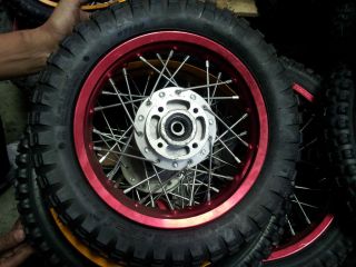 Pitbike Front Wheel 2.75 x 10 Red (Pair 2 x Tires) Pit Bike