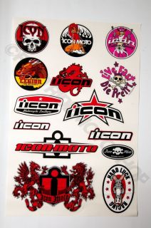 Icon Moto Decal Sticker Set Girl Bike Motorcycle Dragon 13x20 inch 