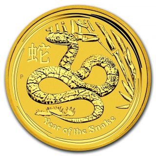 2013 1/10 oz Year of the Snake Gold Coin   Australian Lunar