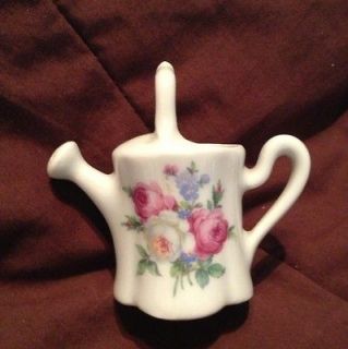 Vintage Miniature Limoges France Watering Can Floral Pattern Mint