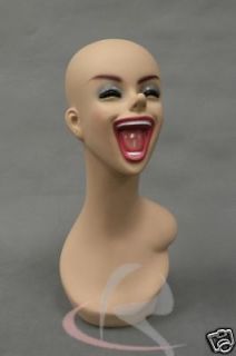 mannequin head bust wig hat jewelry display smile # y5le