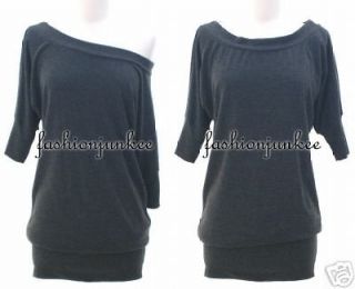 grey sweater off the shoulder mini dress top sexy new m