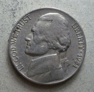 1951 s jefferson nickel scarce  1 70