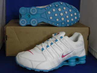Womens Nike Shox NZ 2.0 SZ 8 WHITE BLUE SPARK PINK Youth 6.5Y ( 428625 