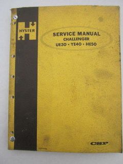 Hyster Service Manual BOOK Forklift Engine Hydraulic Repair UE30 YE40 
