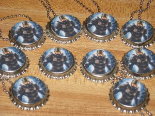 halo inspired ball chain bottle cap necklace party favors lot of 20