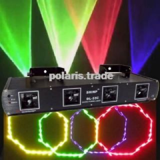 4Lens 4Colours RGPY DMX Xmas Party Stage Laser Lighting DJ Disco Light