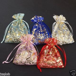 Clearance item excellent 1000pcs 9x12cm gold silver Organza pouch Gift 