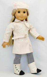 4PC Gream Coloured Doll Clothes outfit for 18 american girl new
