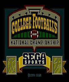 College Footballs National Championship Sega Genesis, 1995