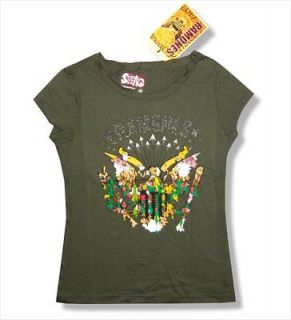 RAMONES   COLORED SEAL GIRLS GREEN BABYDOLL SWAG BRAND T SHIRT   NEW 