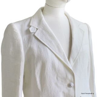 Boy. By Band of Outsiders Ivory Cream Linen Spring Summer Jacket Size 
