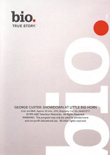 Biography George Custer   Showdown at Little Big Horn DVD, 2009