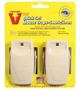 victor quick set mouse trap twin pack reusable new time