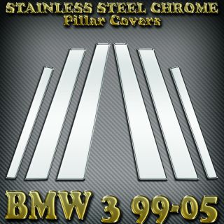 BMW 3 series 99 05 STAINLESS STEEL Pillar E46 ss post window CHROME 